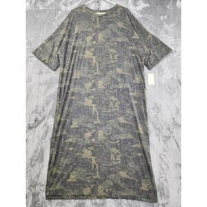 NEW Crescent Drive Camo Print Midi Length T-shirt Dress Size 2/3 Casual Stretch